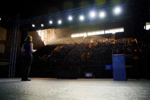 person on the stage