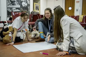 People working in a group